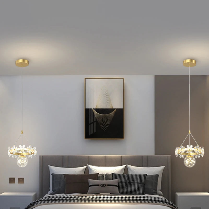 Luxury minimalist single head crystal chandelier - vue 3 sur 12