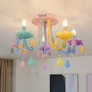 Children's rainbow chandelier macarone kawaii LED