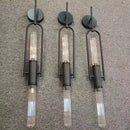Art deco wall light in clear glass and gold metal for home lighting
