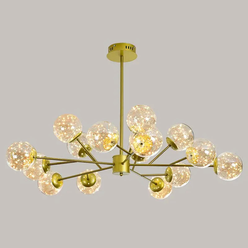 Modern star chandelier with decorative glass lampshade