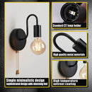Nordic industrial black iron wall light E27