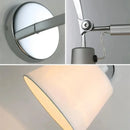Nordic silver fabric wall light with stainless steel bracket