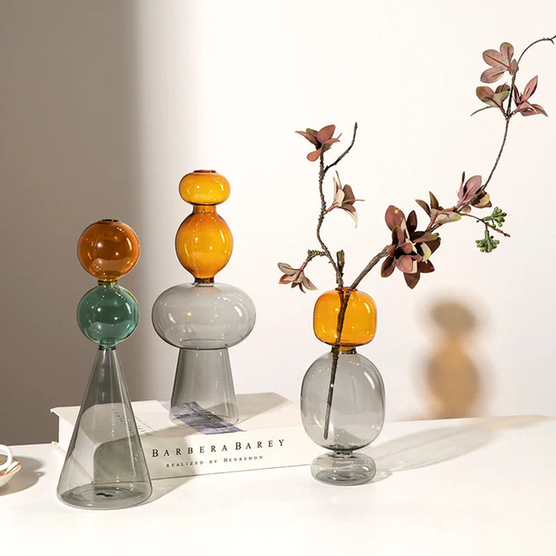 tinted glass vase for terrarium and floral decoration
