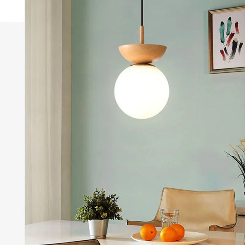 Japanese style LED ceiling light with nordic design, ideal decorative lighting - vue 4 sur 10