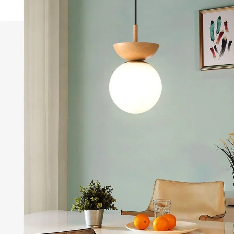 Japanese style LED ceiling light with nordic design, ideal decorative lighting - vue 3 sur 10
