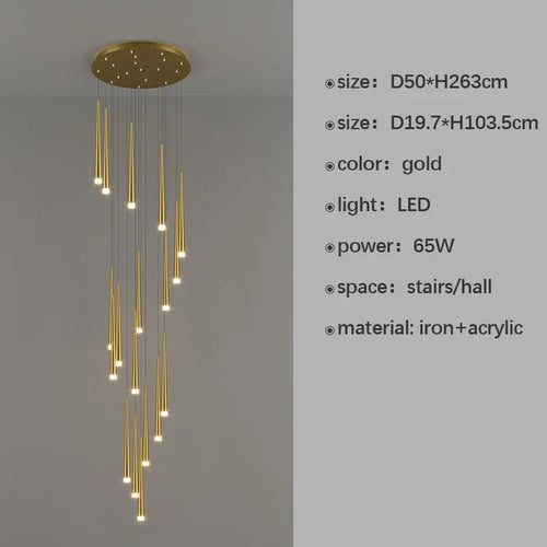 Modern LED chandelier for premium interior decoration - vue 9 sur 22