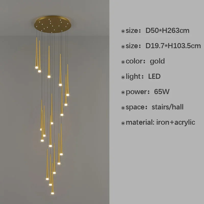 Modern LED chandelier for premium interior decoration - vue 8 sur 22