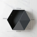 hexagonal wooden wall rack for books and decorations