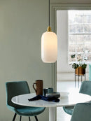 White glass chandelier for an elegant artistic ambience