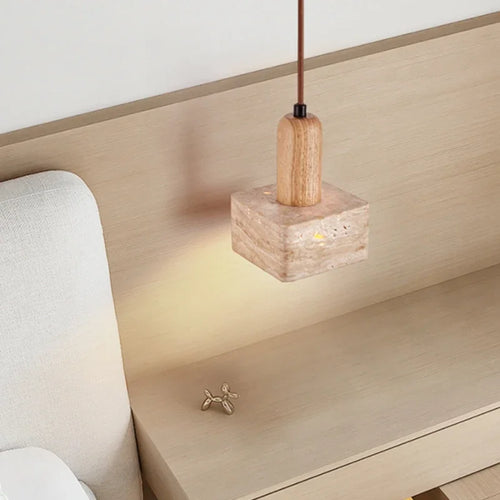 Solid wood pendant light for creative retro interior decor - vue 5 sur 7
