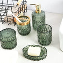 hotel bathroom glass accessory set