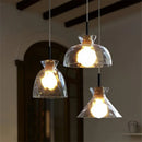 Modern wood and glass chandelier for Nordic decor