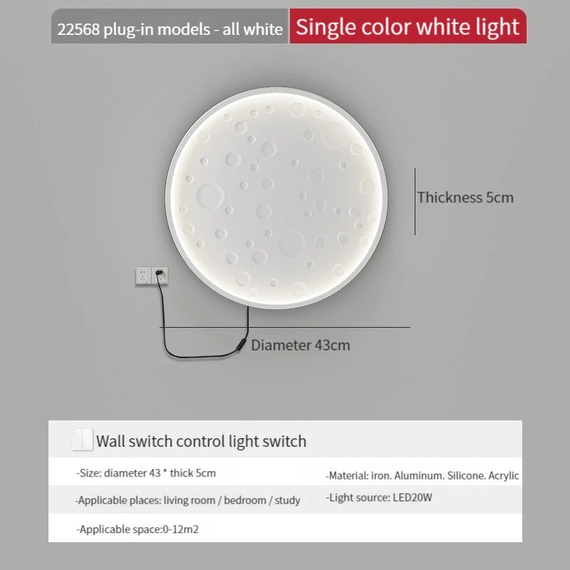 Modern Nordic rechargeable decorative LED wall light