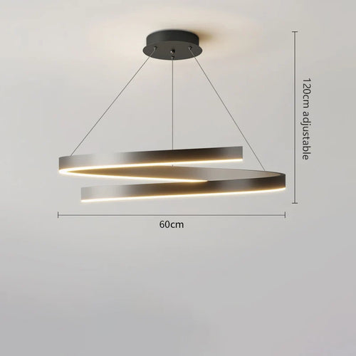 Modern single ring gold iron chandelier with indoor LED lighting - vue 14 sur 15