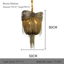 Industrial style aluminium pendant light with decorative tassels