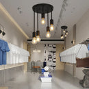Vintage industrial 5-light black ceiling light