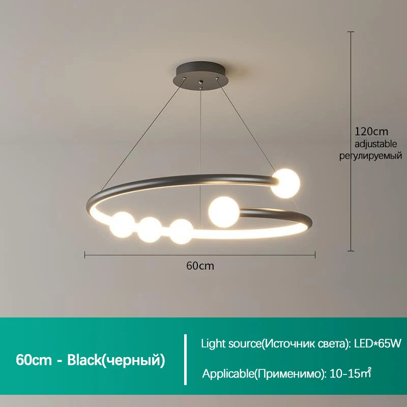 Minimalist designer glass chandelier for modern lighting - vue 6 sur 10