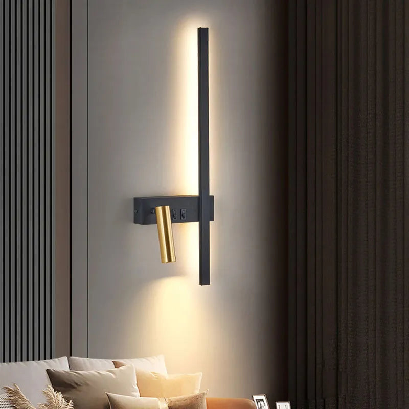 Applique murale noir blanc minimal luxe décor lampe - vue 4 sur 10