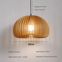 Retro Japanese style wooden chandelier for creative decor