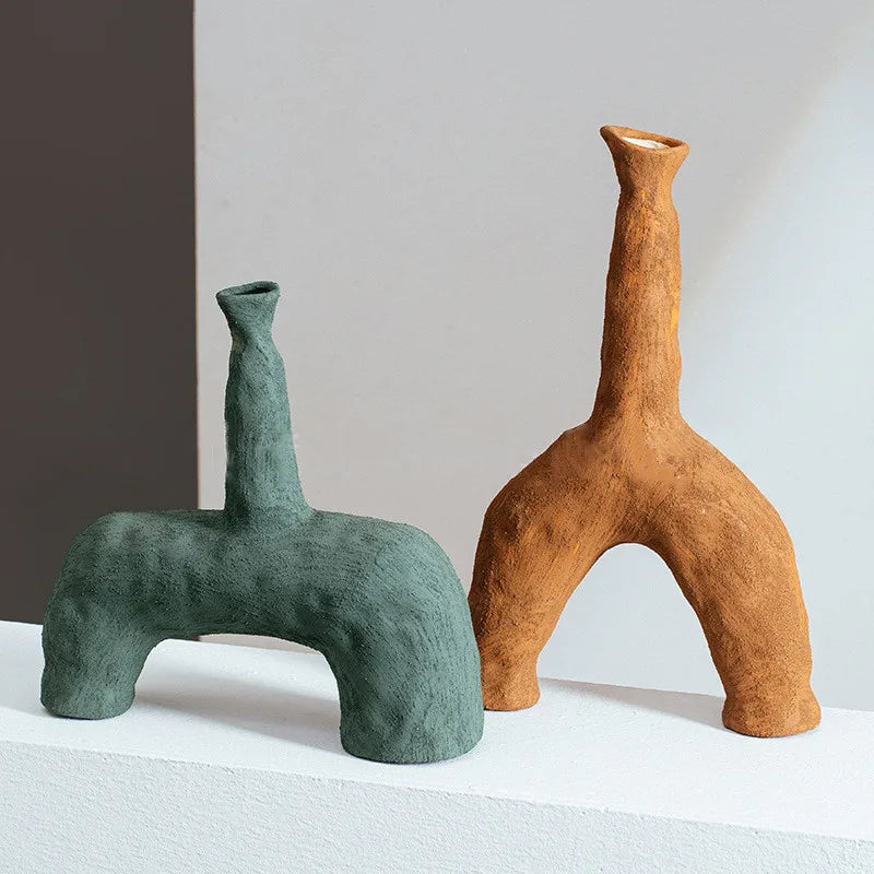 abstract ceramic vase for modern floral decoration