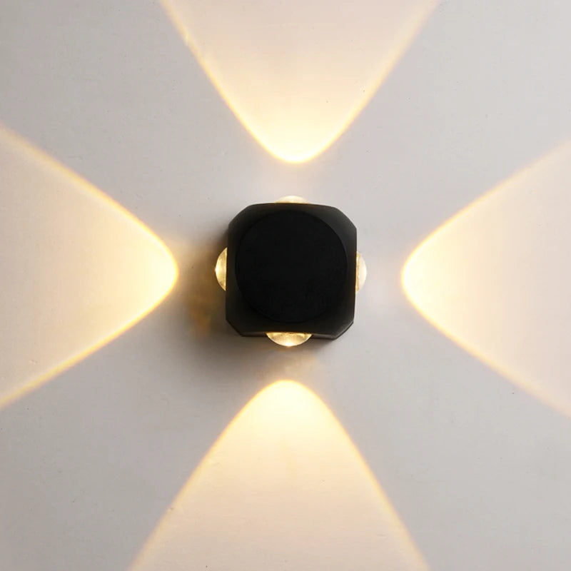 LED hemisphere four-side wall light for outdoor and balcony