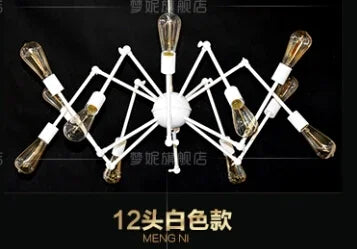 Adjustable industrial spider retro pendant light in iron - vue 7 sur 11