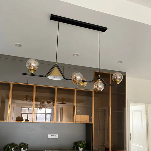 Modern glass LED chandelier for decorative interiors - vue 2 sur 10