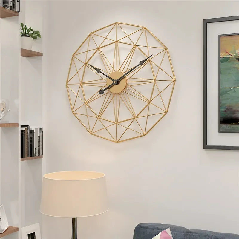 geometric industrial style wall clock for modern decoration