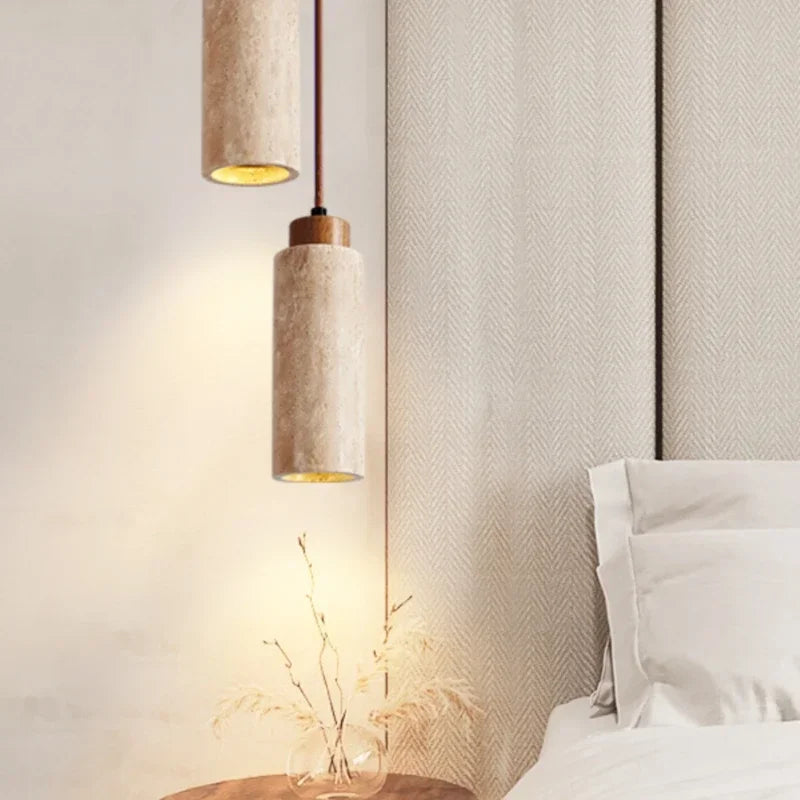 Luminous stone pendant light for modern interior decor