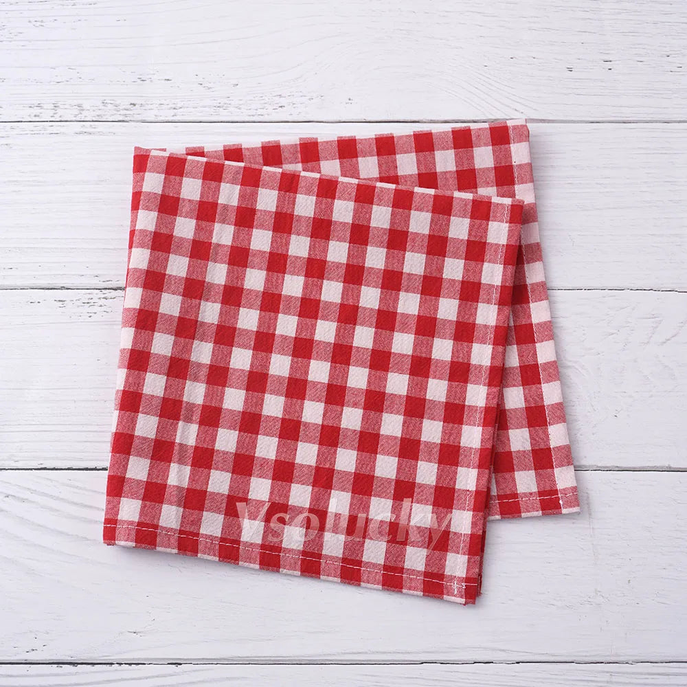 Cotton gingham check table napkin country style