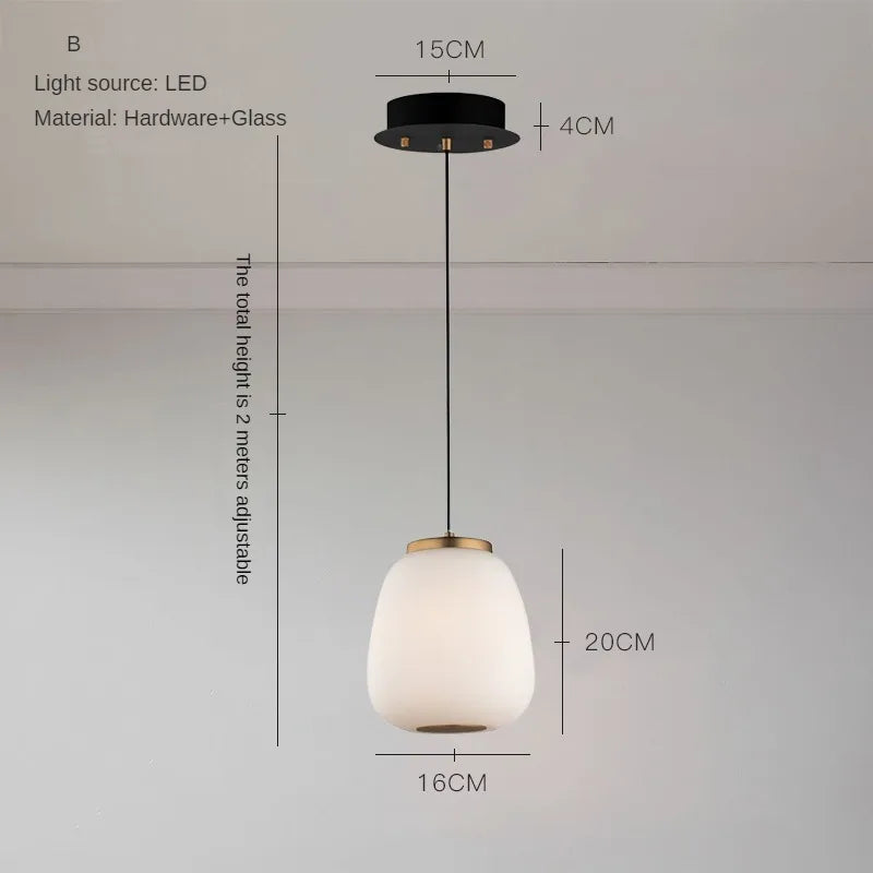 Minimalist artistic glass LED chandelier for creative interiors - vue 9 sur 12