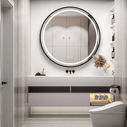 miroir lumineux rond avec intensité variable et antibuée - vue 10 sur 10