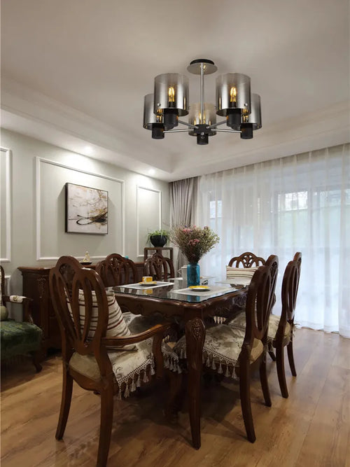Nordic glass chandelier with creative American style - vue 2 sur 8