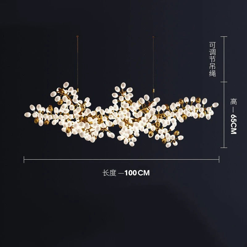 lustre moderne en or en forme de raisin pour intérieur élégant
