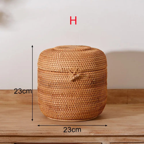 panier de rangement en rotin pour aliments et thé - vue 12 sur 16