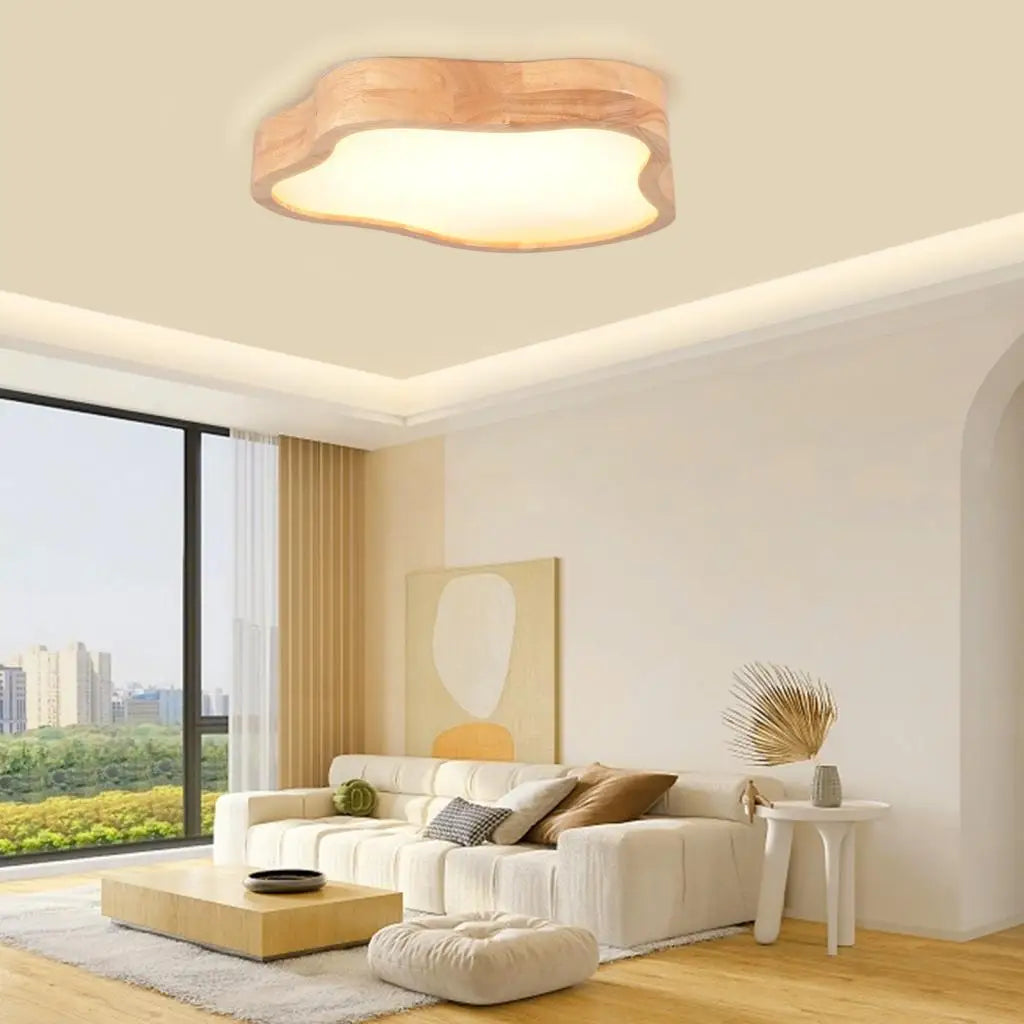 Nordic wooden cloud shape ceiling light - vue 2 sur 6