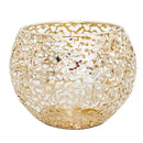 Gold metal candle holders with intricate design for elegant decor