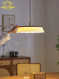 Japanese wabi-sabi rice paper pendant light with solid wood for indoor lighting