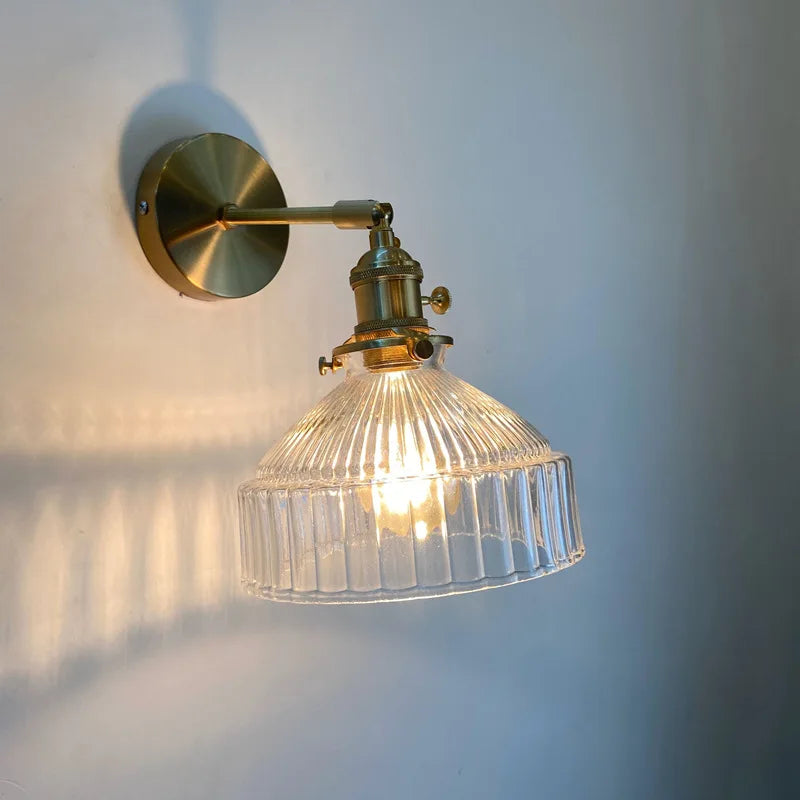 Modern vintage glass wall light for bedroom, mirror, hallway, bedside, cafe, restaurant, switch and plug - vue 10 sur 20