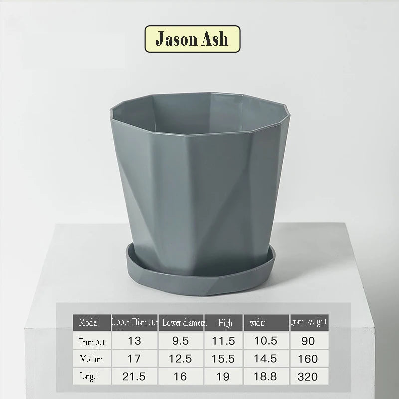 Nordic style plastic flower pot, trendy and simple - vue 9 sur 9