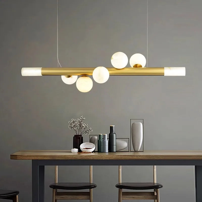 Luxurious real marble postmodern chandelier for bar