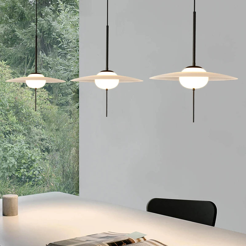 suspension décorative soucoupe volante design nordique en led - vue 3 sur 7