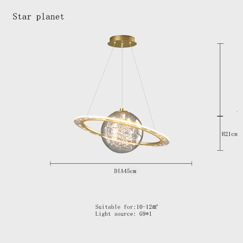 Planet earth pendant light for children's room astronaut decorative star - vue 10 sur 13