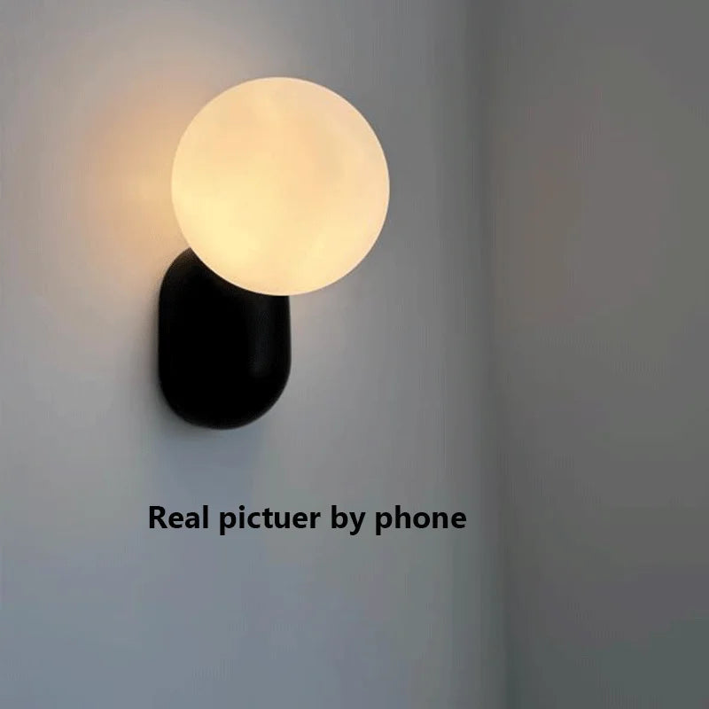 Minimalist cream wall light with decorative LED lighting - vue 5 sur 6