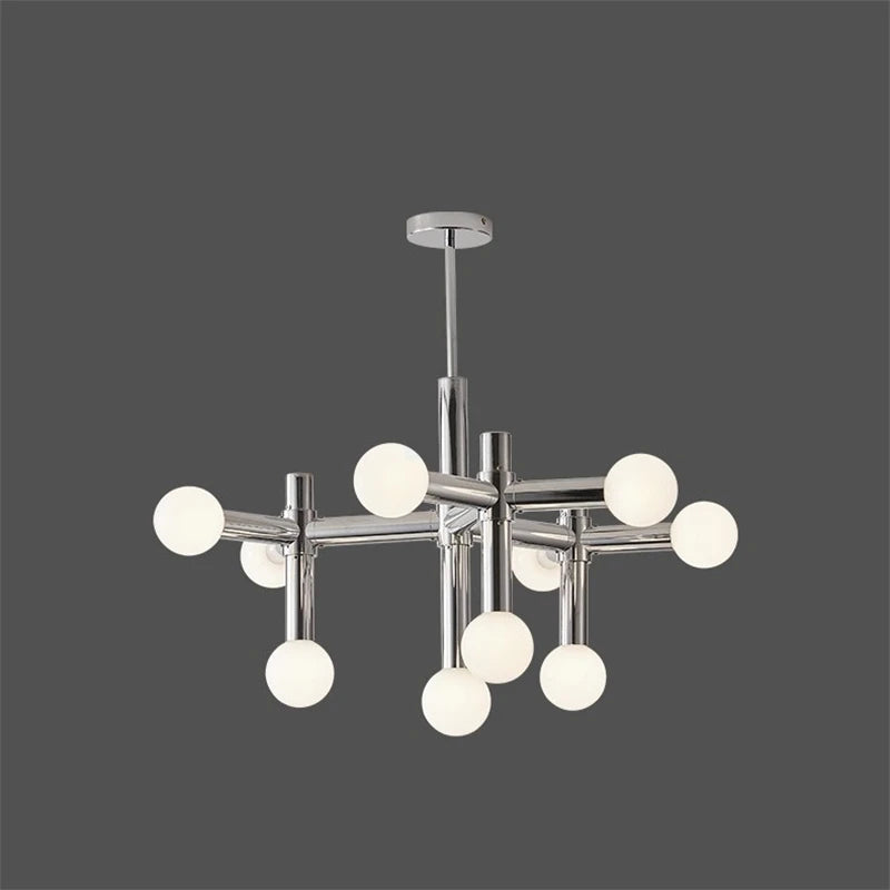Modern Nordic design glass and metal chandelier