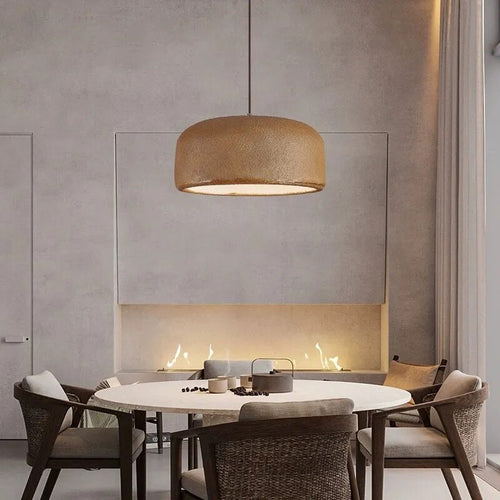 Rounded Japanese style designer pendant light - vue 3 sur 9