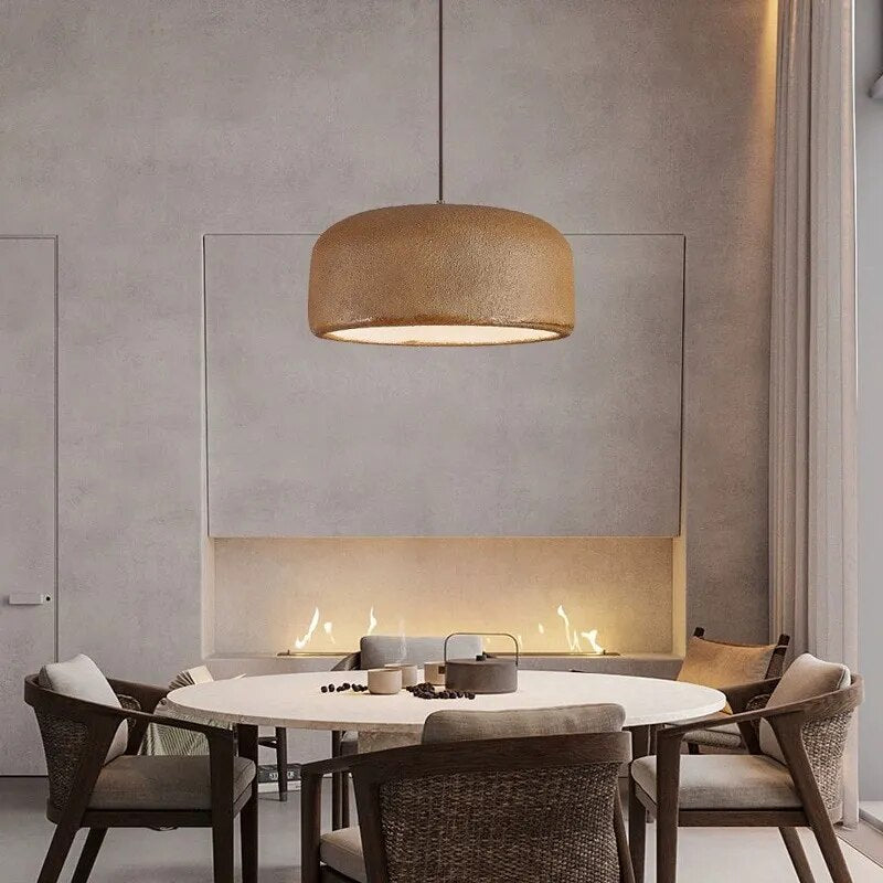 Rounded Japanese style designer pendant light - vue 3 sur 9