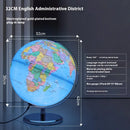 educational rotating globe with light in English for geography