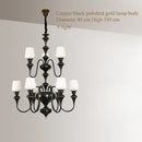 black copper led chandelier for elegant hotel decoration