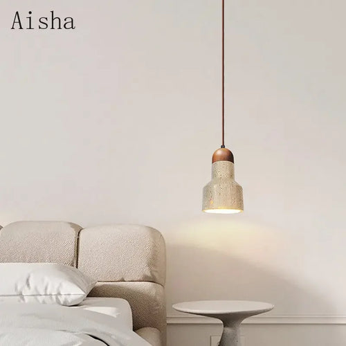 Retro stone pendant light for elegant interiors - vue 5 sur 7
